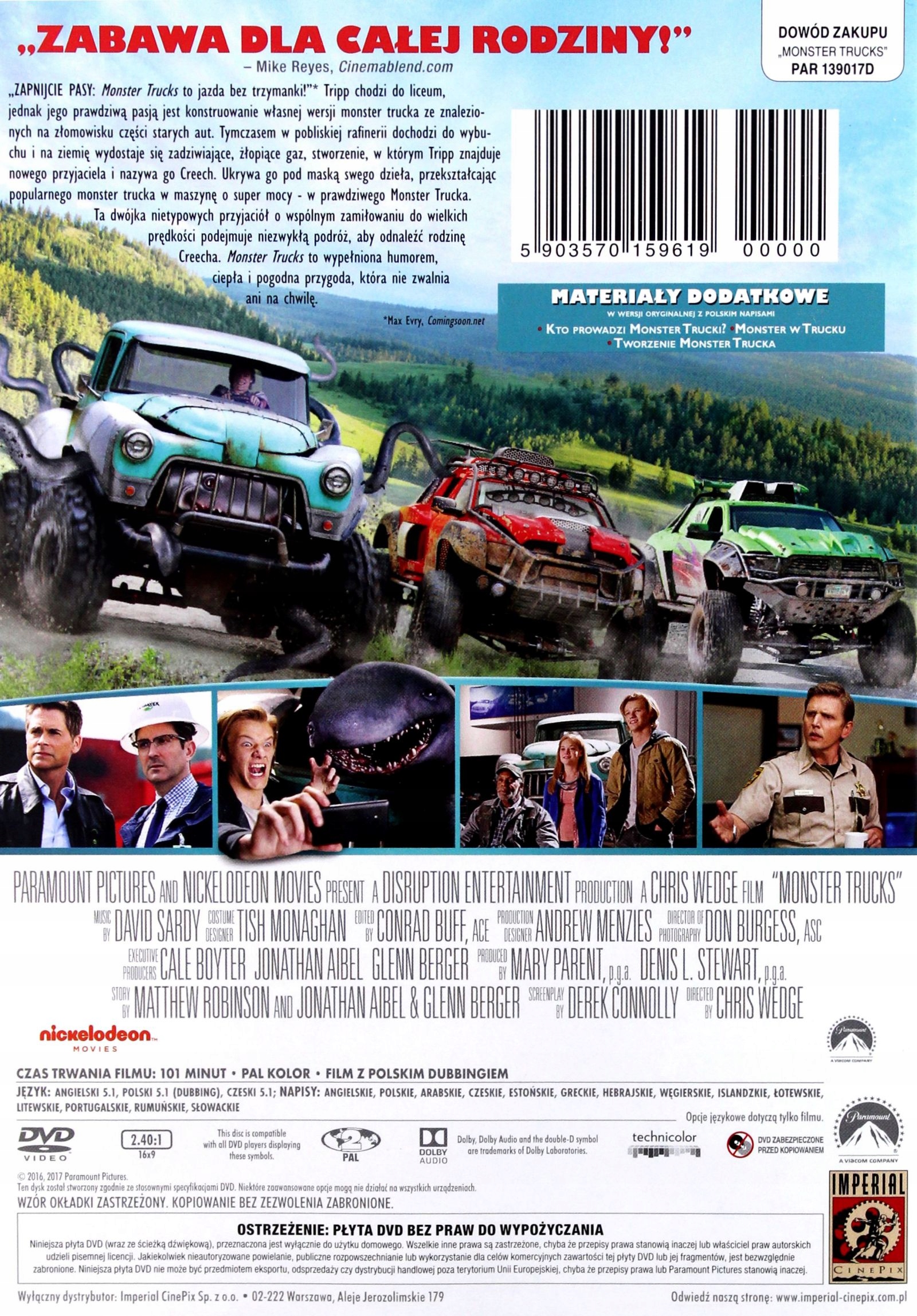 MONSTER TRUCKS [DVD] Gatunek przygodowe