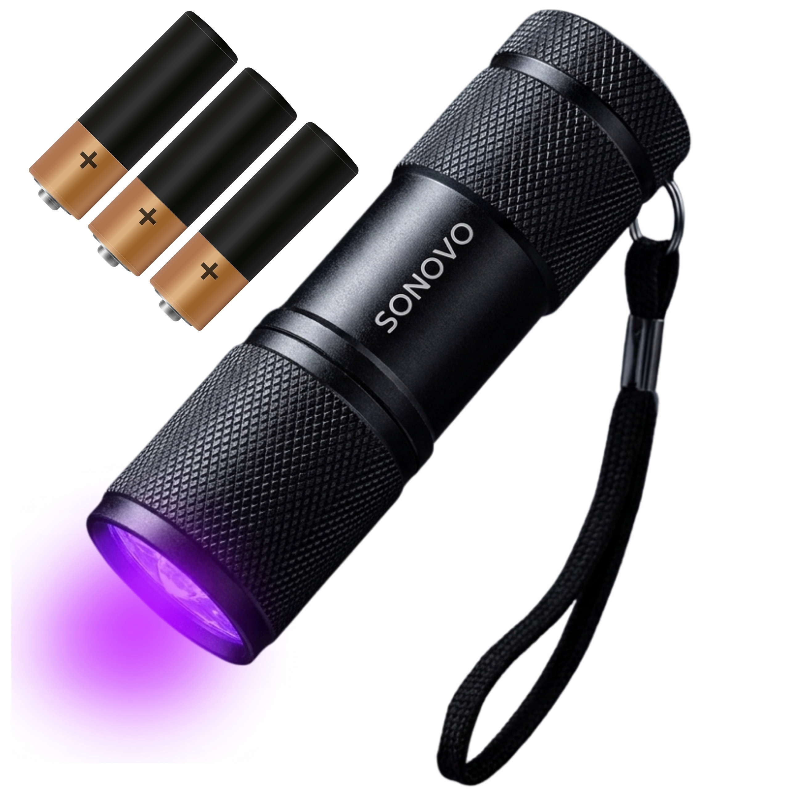 Mocna Latarka Uv 12 Led 395nm do Bursztynu Minerałów Baterie 3x Aaa