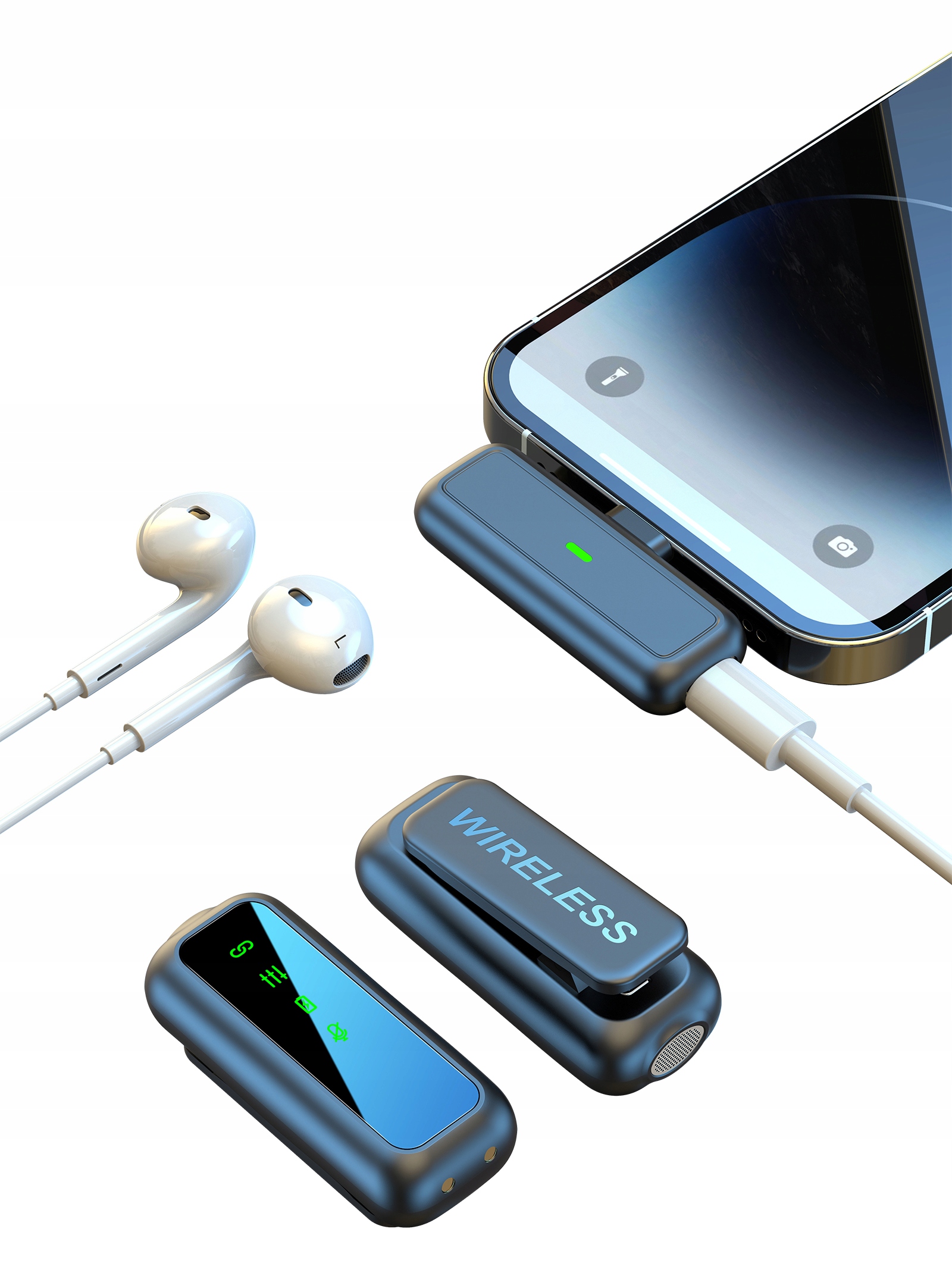 MIKROFON BEZPRZEWODOWY KRAWATOWY 2 MIKROFONY USB C APPLE ANDROID POWERBANK Kod producenta 5904162811656