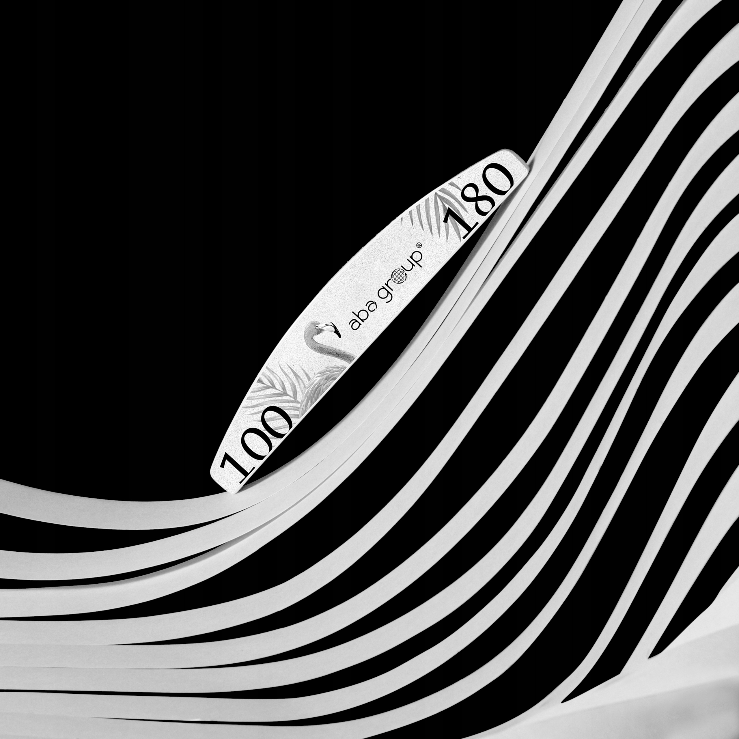 Pilnik do Paznokci 100/180 Łódka Półksiężyc Slim Aba Group Zestaw 25 szt Kolor biały szary