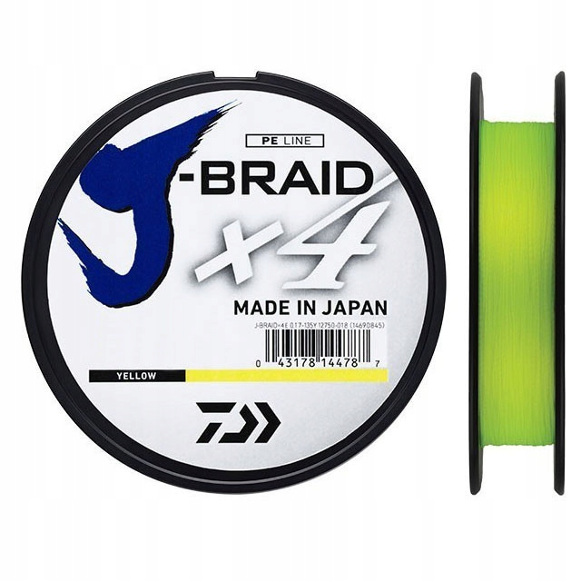 Daiwa J-Braid X4 #2.0 0.19mm 23lb 10.2kg 135m yell