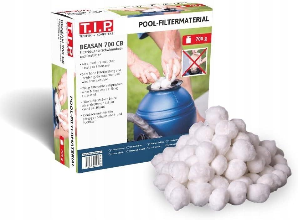 Materiał filtracyjny kulki do filtrów basenowych piaskowych 700g T.i.p.