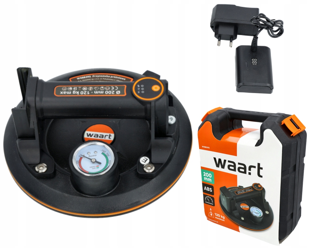 Přísavka 200 MM Pro Akumulátorové Desky Manometr Nosnost 120 Kg