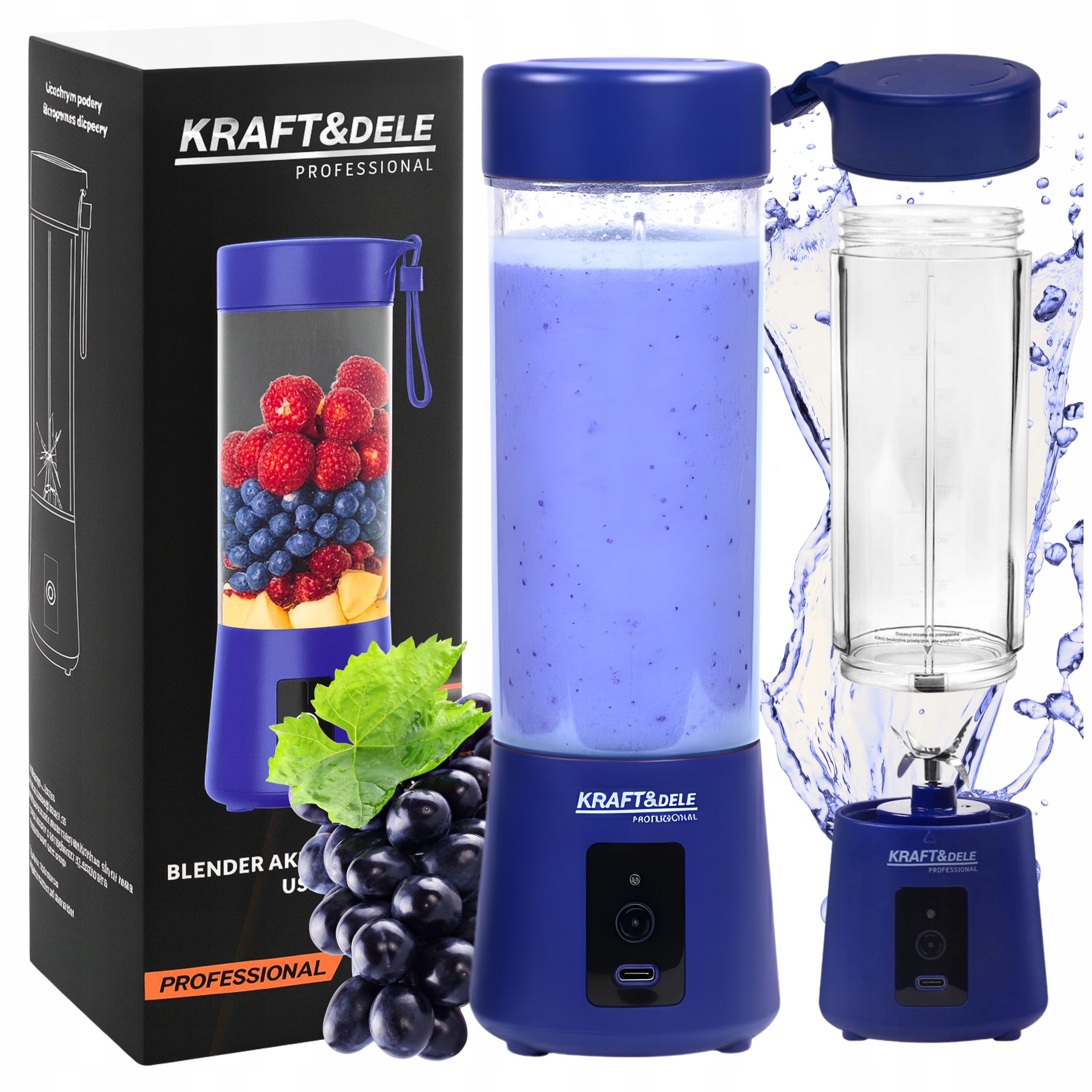 Blender Przenośny Bezprzewodowy Kielichowy Do Smoothie Soków Usb C 400ml