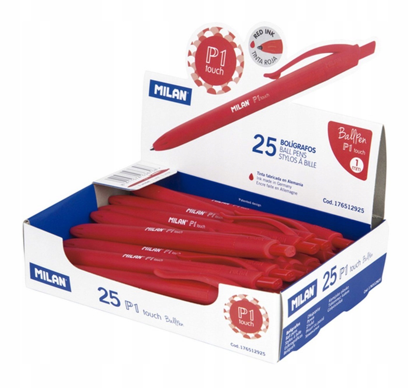 

Długopis Milan P1 Rubber Touch czerwony