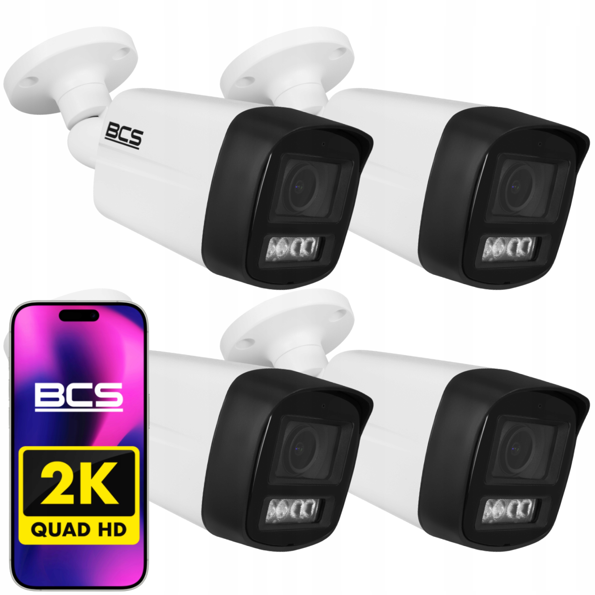 Kamera Ip 4Mpx 4 Sztuki BCS-L-TIP14FCL5-Ai1 Line IR50m Gniazdo Sd Audio Ai