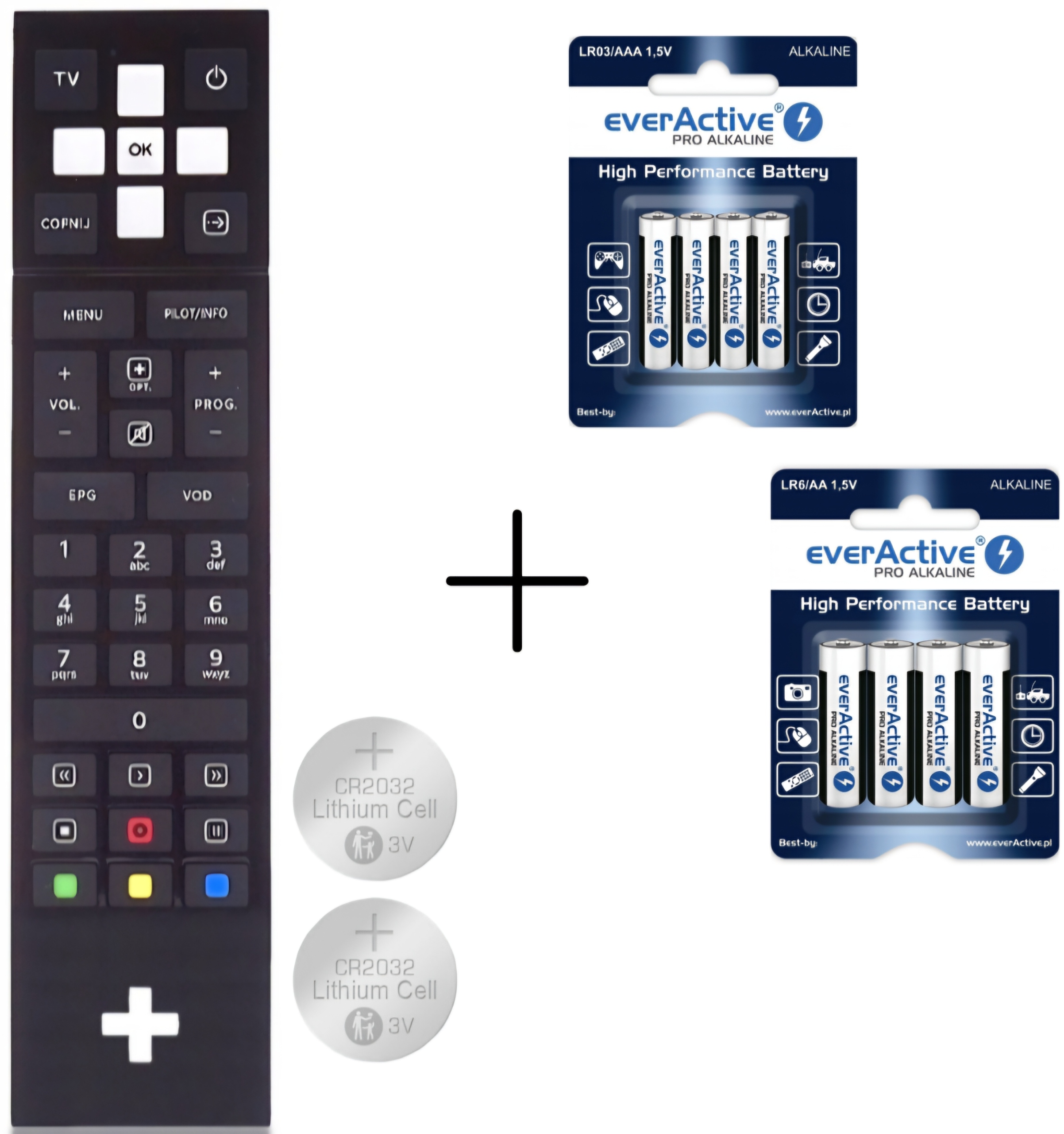 Pilot CANAL+ NC+ Sagemcom 4K WiFiBox DSIW74 z bateriami + BATERIE AA/AAA