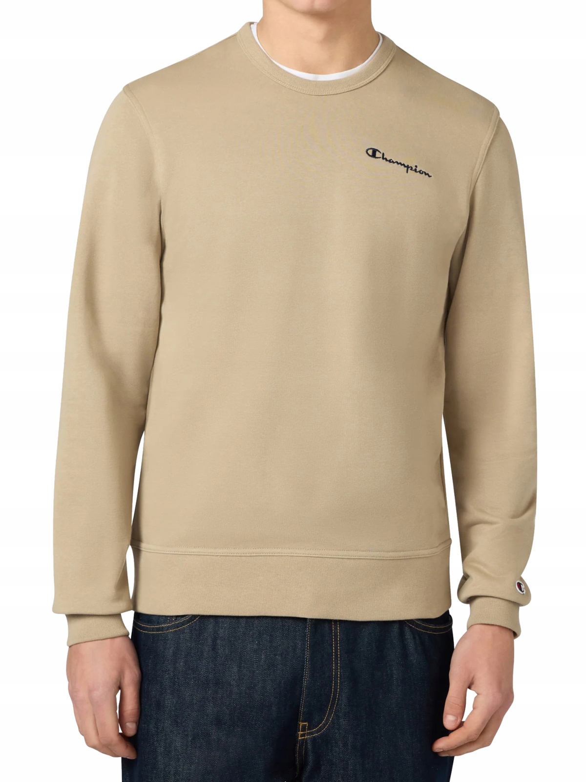 pánská mikina Champion 221793-MS041 béžová bez kapuce sportovní tepláková M
