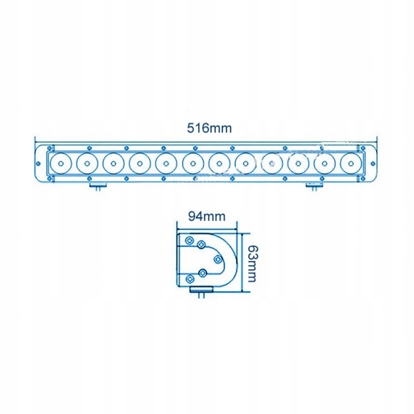 LAMPA 12 LED 120W PASEK LIGHTBAR CREE MOCNY 12V 24 Moc 120 W