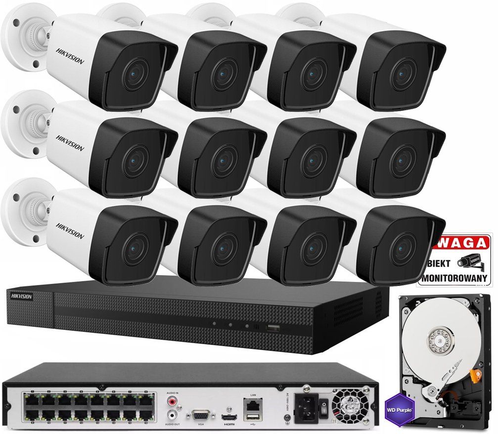 Sada pro monitorování Hikvision 4MP-CCTV-KIT 16x PoE