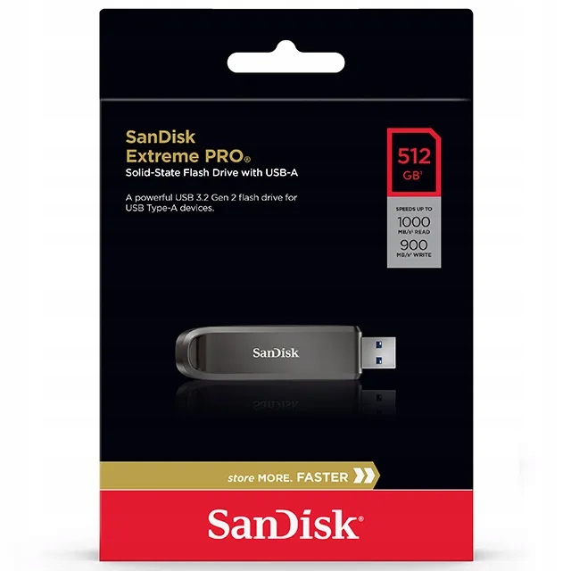 Rýchly flash disk Sandisk Extreme Pro 512GB 1000/900 MB/s Aes kovový blesk