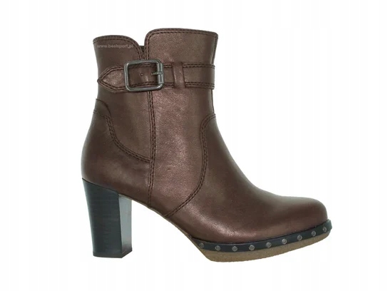 Gabor Dámské kotníkové boty Podpatek 6,5 cm velikost 40 Hnědá přírodní kůže