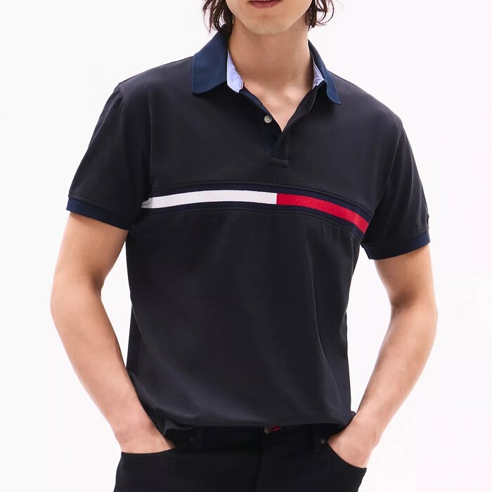 Polokošile Tommy Hilfiger bavlněná černá pánská M (nová)