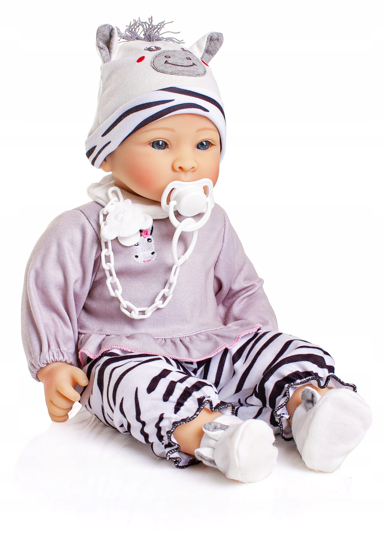 Lalka Niemowlak Pampersy Butelki Smoczek Zestaw Wiek dziecka 18 m +