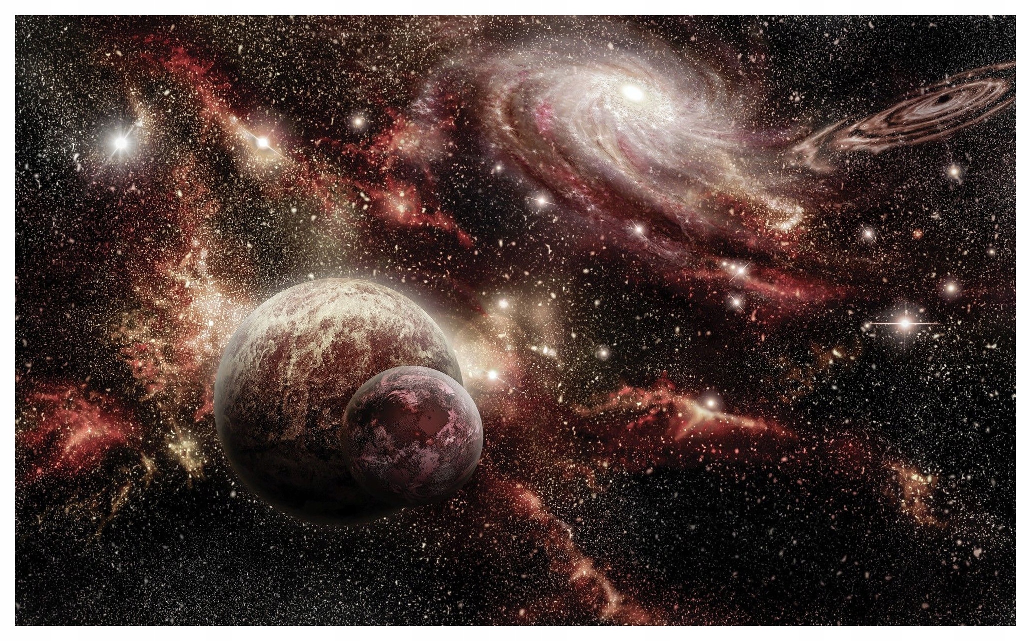 Vliesová fototapeta Vesmírný tanec planet a galaxií 368x254 lepidlo