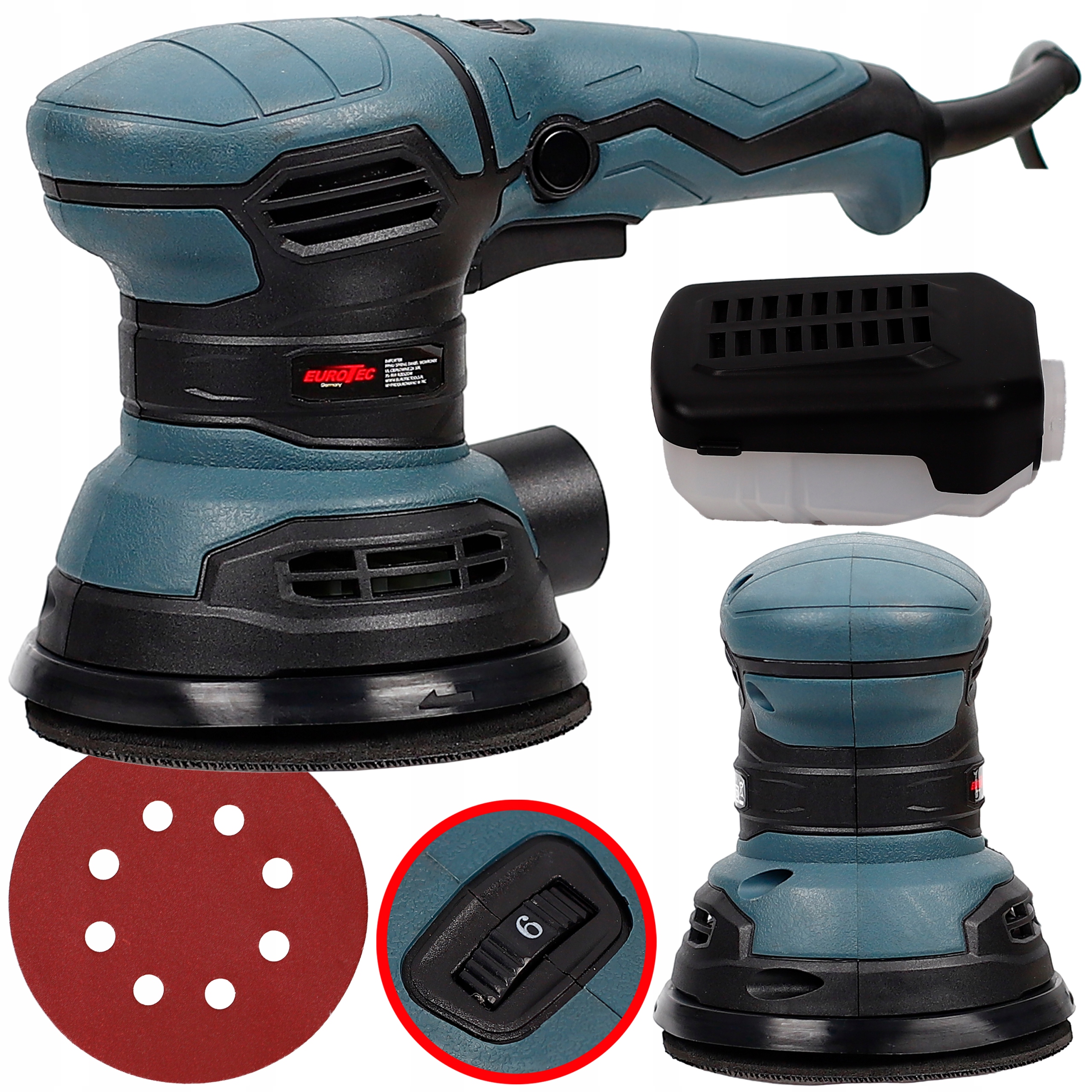 Szlifierka Oscylacyjna Mimośrodowa Do Drewna Pojemnik Plastik Zestaw