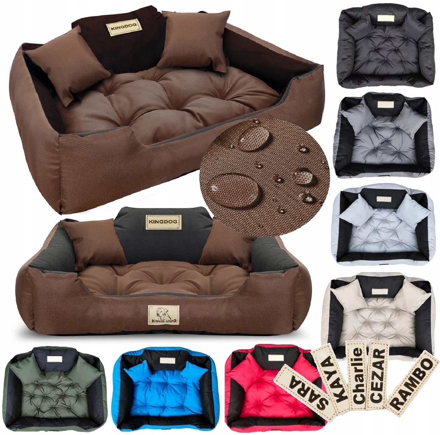 Pelíšek pro psa kotec 145x115 cm personalizovaná, voděodolná, hnědá