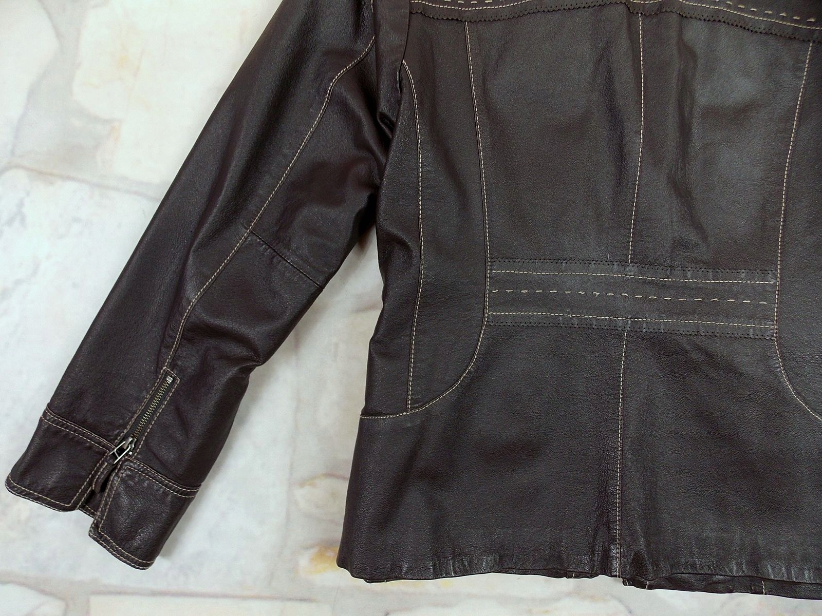 Celina kurtka skórzana styl ramoneska 48 Wzór dominujący bez wzoru