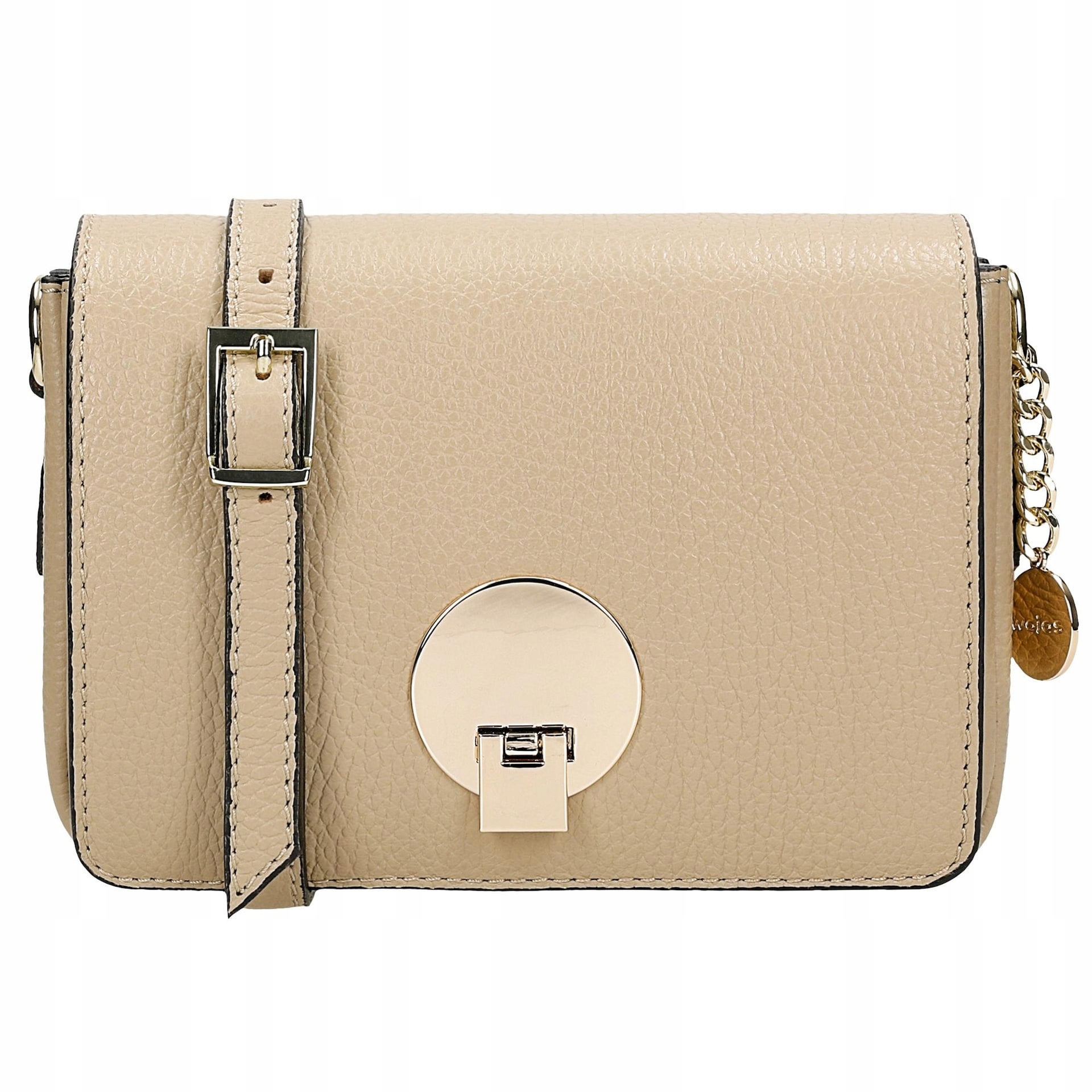Malá béžová kožená kabelka crossbody bag