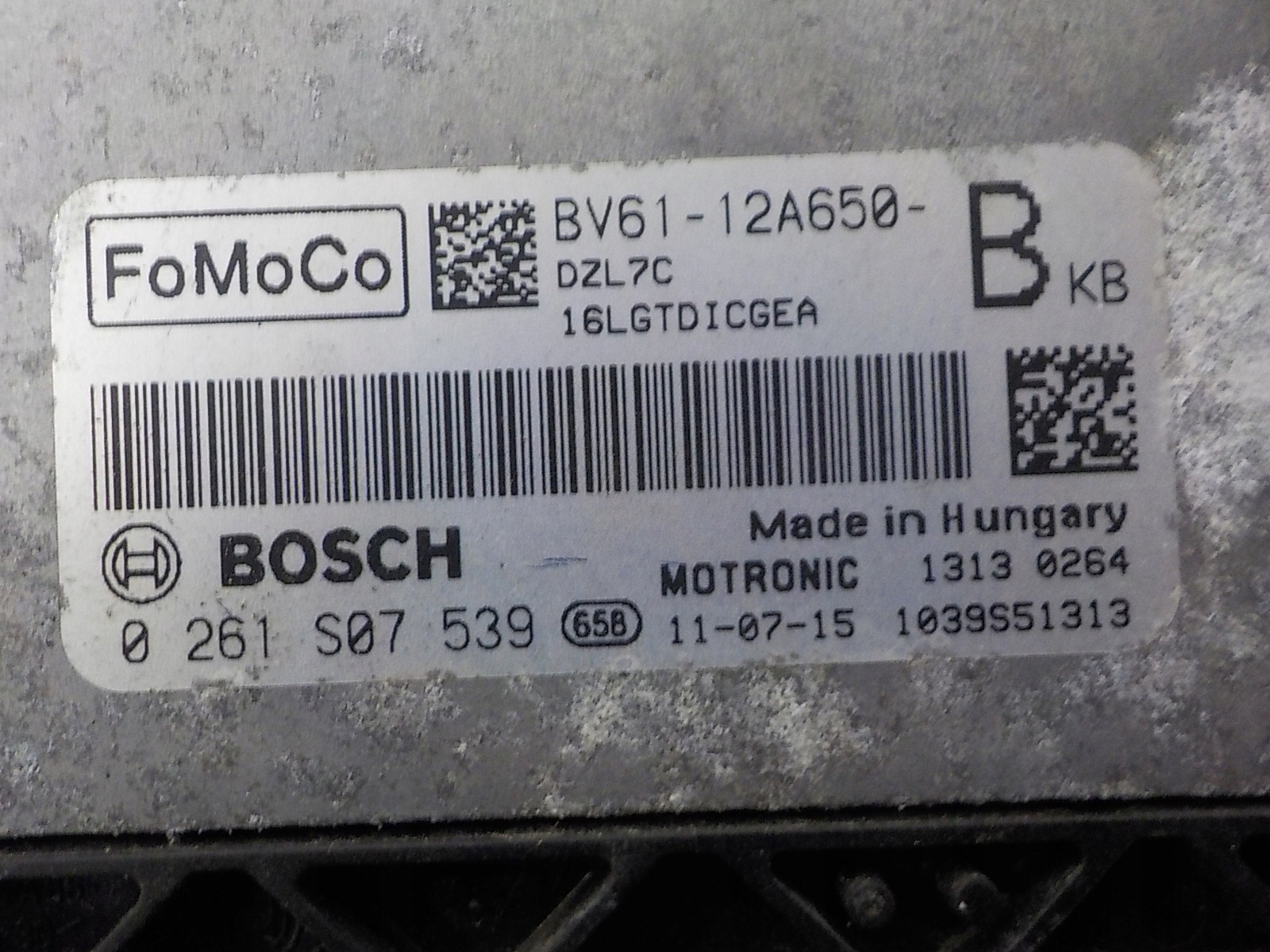 FORD FOCUS III computer control unit BV61-12A650-BKB 0261S07539