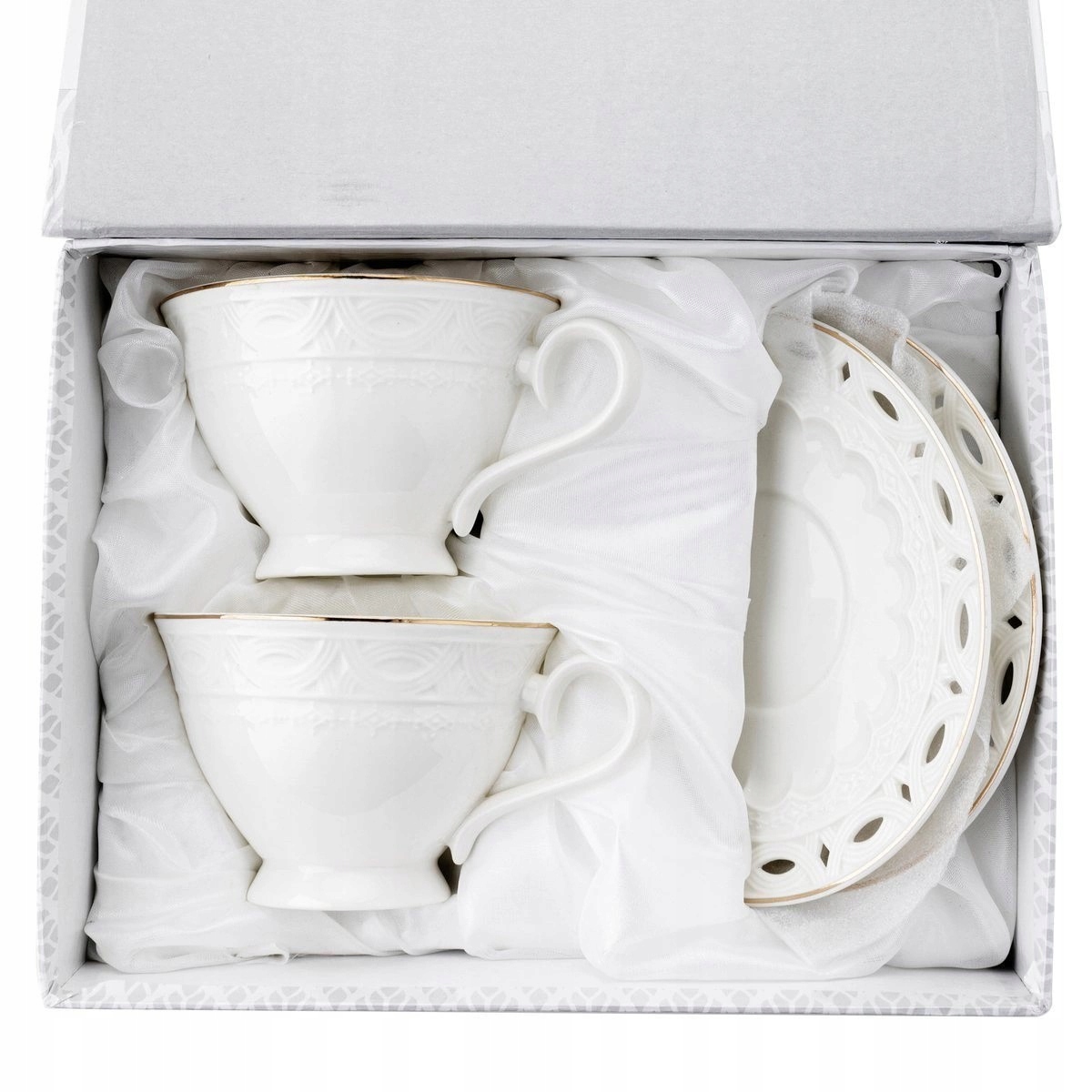 Filiżanki ze spodkiem Florina Sima porcelana 220 ml dla 2 osób NA PREZENT