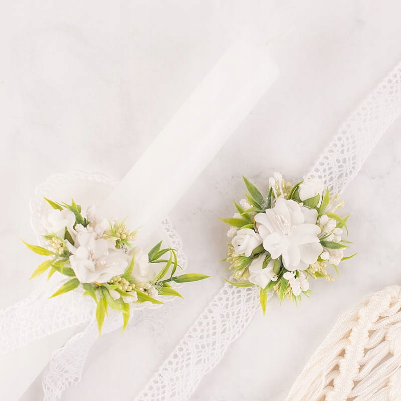 

Zestaw komunijny Stroik na gromnicę opaska na rękę