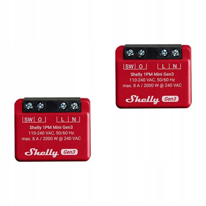 Sada Ovladačů Shelly 1 Mini GEN3 Dálkové Ovládání Wifi Inteligentní