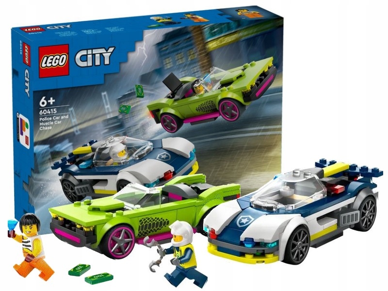 LEGO CITY 60415 POŚCIG RADIOWOZU ZA MUSCLE CAREM zestaw klocków dla dzieci
