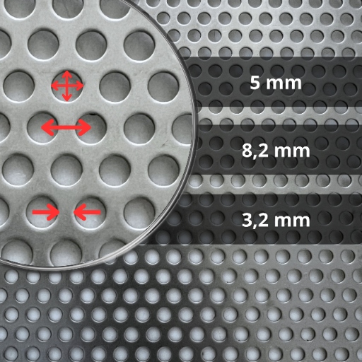 Blacha perforowana ocynkowana grubość 0,7mm oczko 5mm rolka 1x1,25m Stan opakowania oryginalne