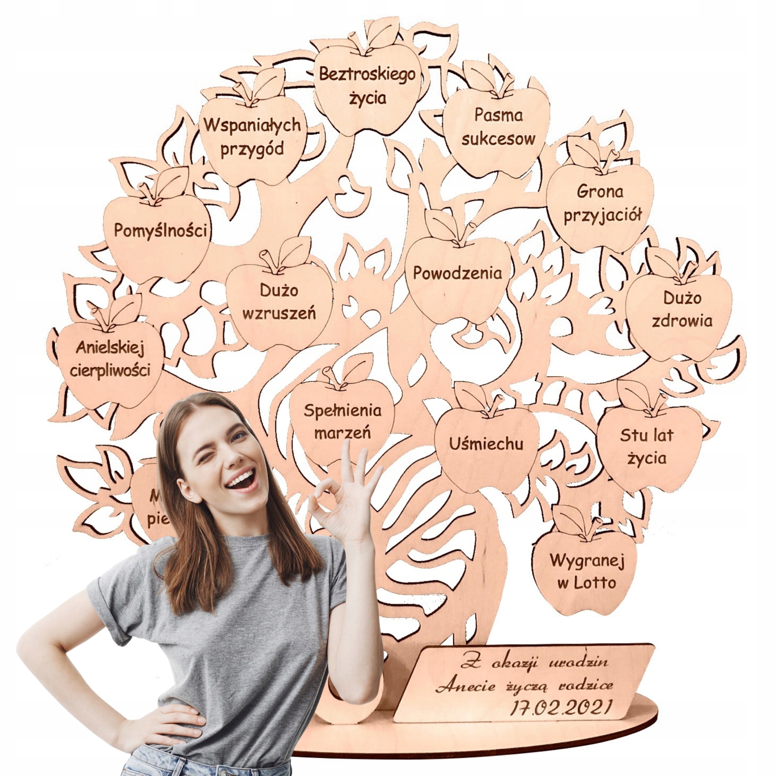 Gravírovaný narozeninový stromek štěstí