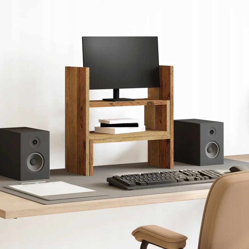 Stolní organizér nastavitelný old wood 40 x 17 x 41 cm kompozit Hnědá 85476