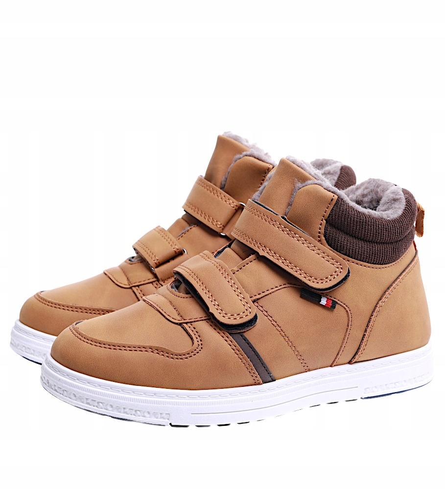 ZIMOWE CAMELOWE BUTY CHŁOPIĘCE ZAPINANE NA RZEPY TRAMPKI 15328 33 Płeć chłopcy