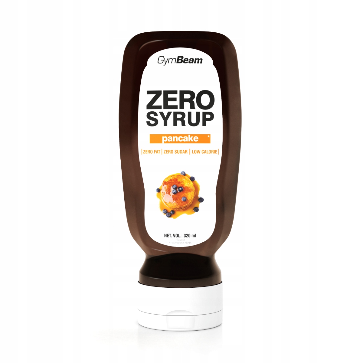 Sirup na palačinky GymBeam s příchutí palačinek 320 ml veganský bez cukru