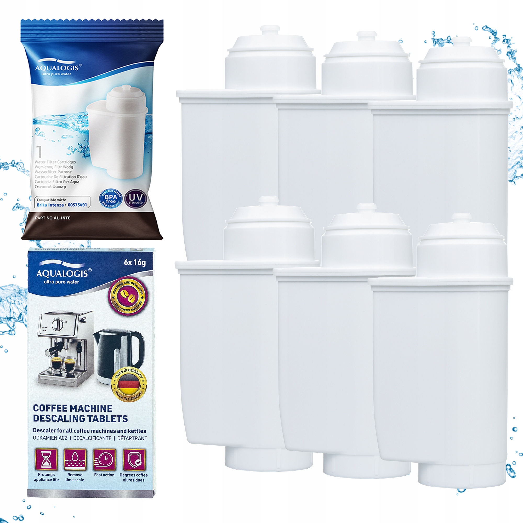 6x Filtr Wody Do Ekspresu Siemens AL-Inte Odkamieniacz Decalc