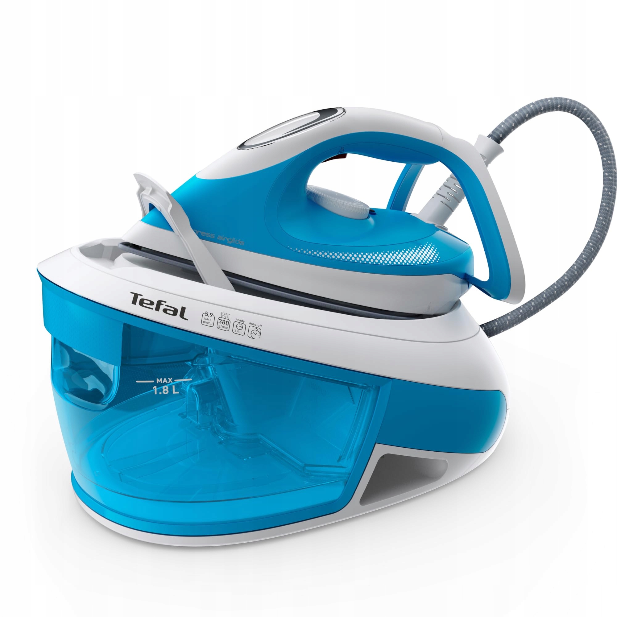Tefal Express Airglide, 2800 W, tlak 5,9 bar, biela/modrá
