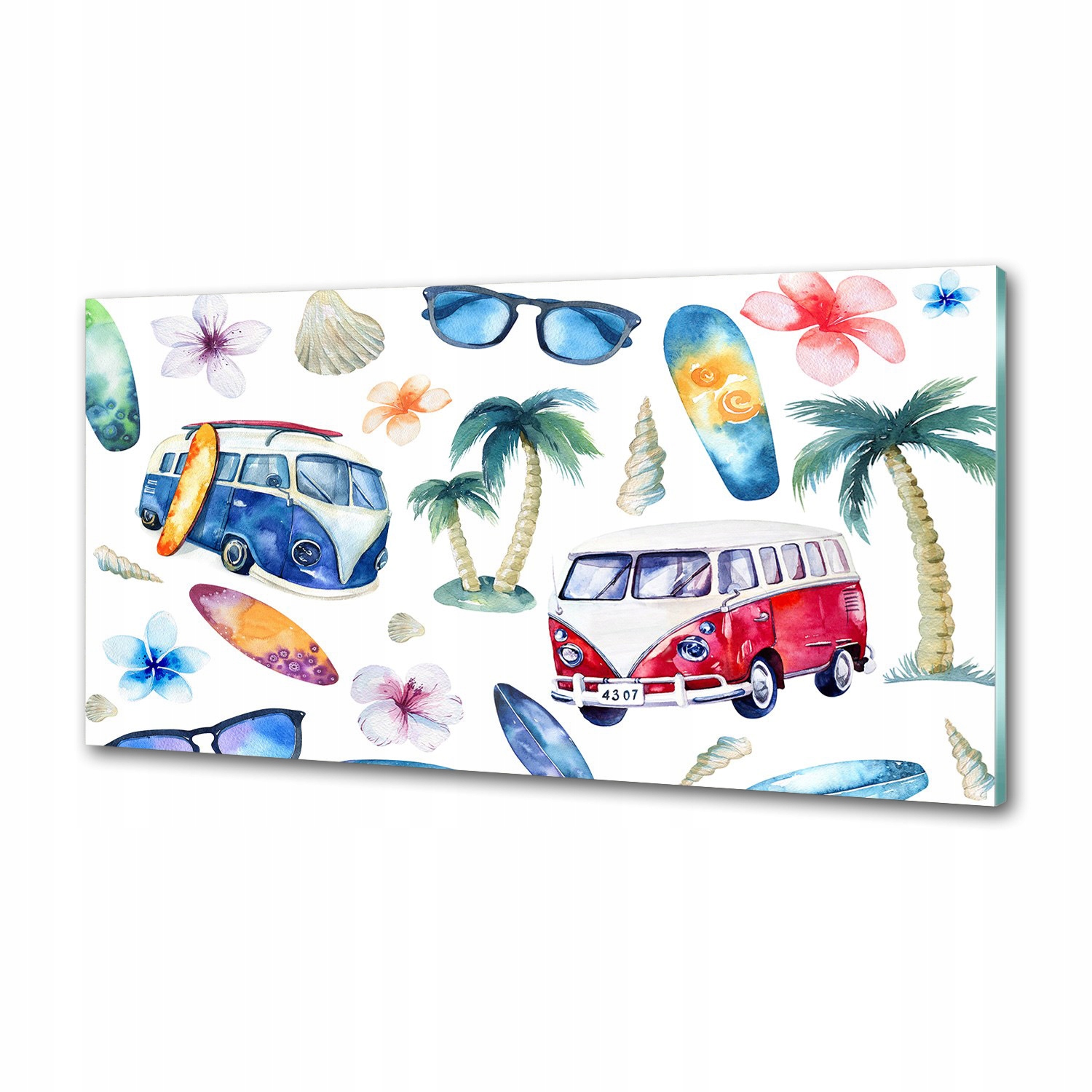 Panel do kuchyne Symboly surfovania 120 x 60 cm Lepidlo