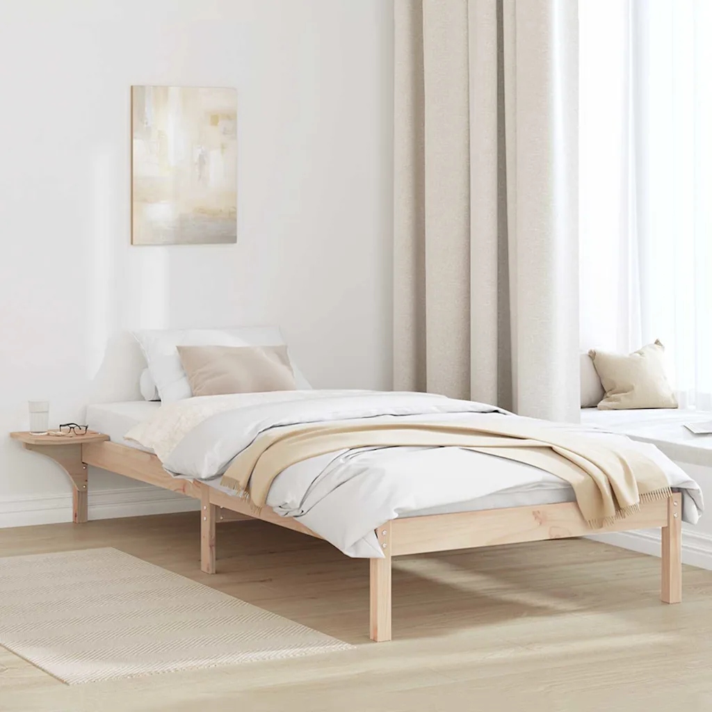 vidaXL Rám postele Přírodní 90 x 200 cm Masivní borové dřevo