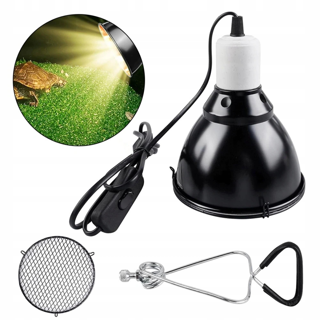 Uchwyt Lampy Grzewczej Do Terrarium Ceramiczny 200W Z Siatką Do Terrarium