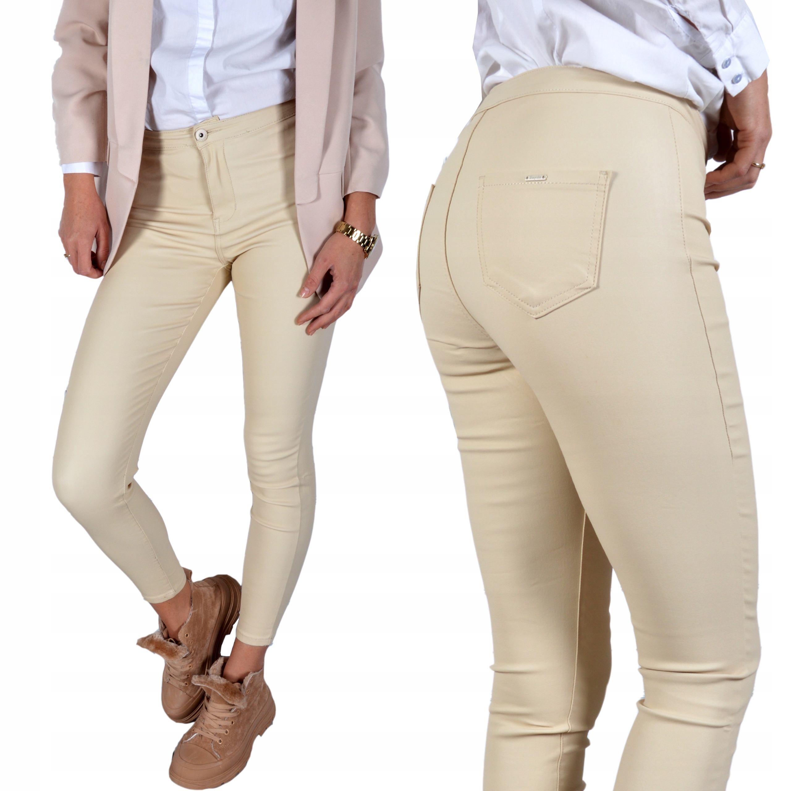 Spodnie MOCNO Wyszczuplające Woskowane Skórzane #