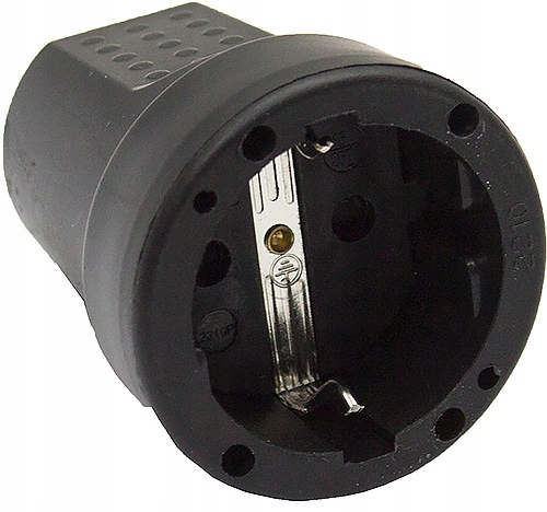 GNIAZDO GUMOWE Z/U 16A 250V SCHUKO DO PRZEDŁUŻACZA