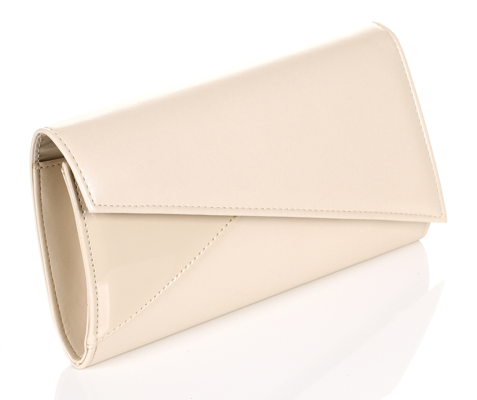 SALVARE Elegancka matowa beżowa kopertówka W65m