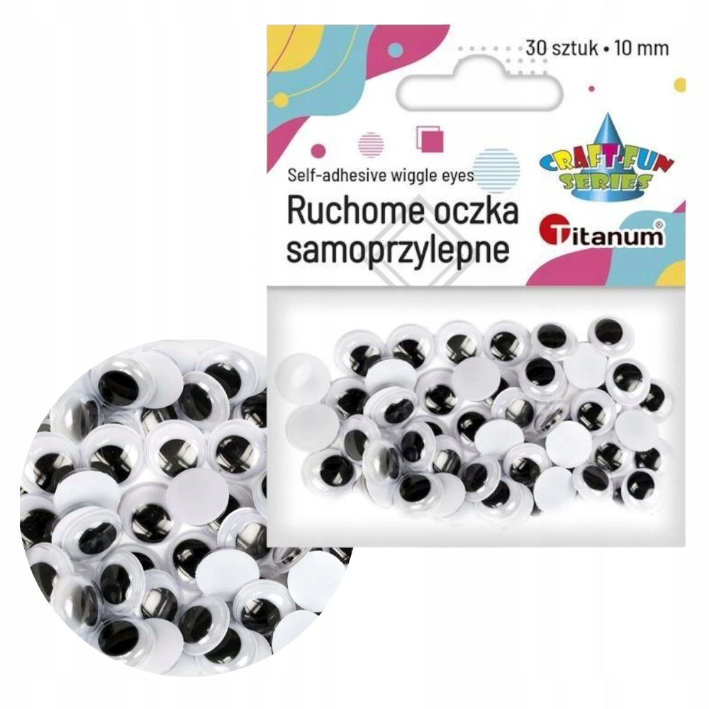 

Oczy ruchome samoprzylepne oczka dekoracyjne 30szt