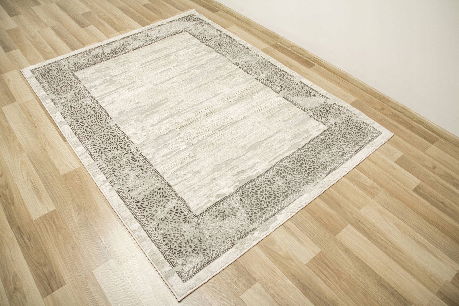 140x190 cm DYWAN GARDA SZARY KREMOWY ORNAMENTOWY MARMUR Z RAMKĄ Kształt Prostokąt