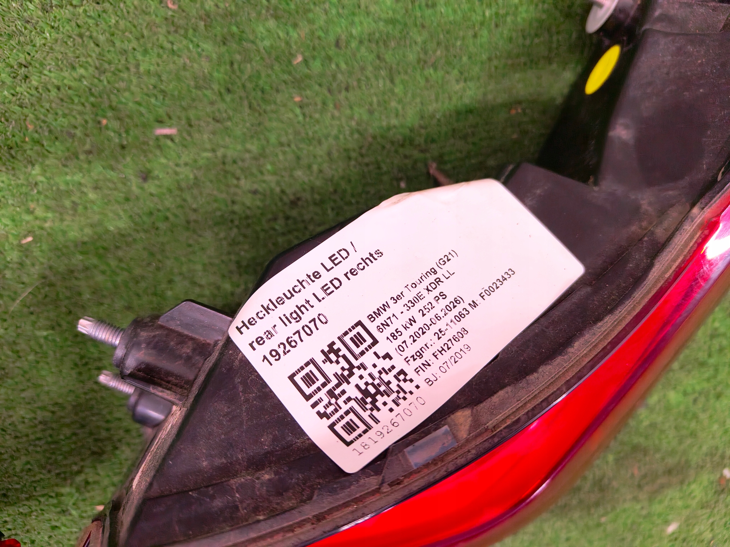 BMW 3 G21 light rear part right left EU 7442757 7442758