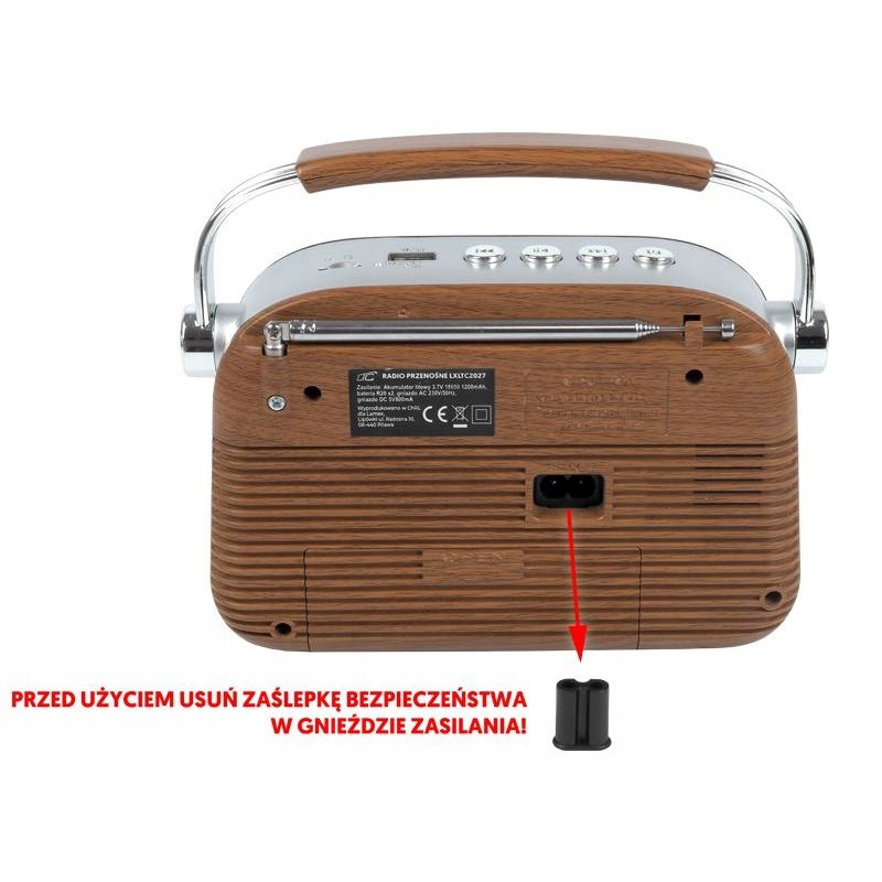 Radio przenośne FM LTC NIDA retro bluetooth LTC2027 Zasilanie sieciowo-bateryjne