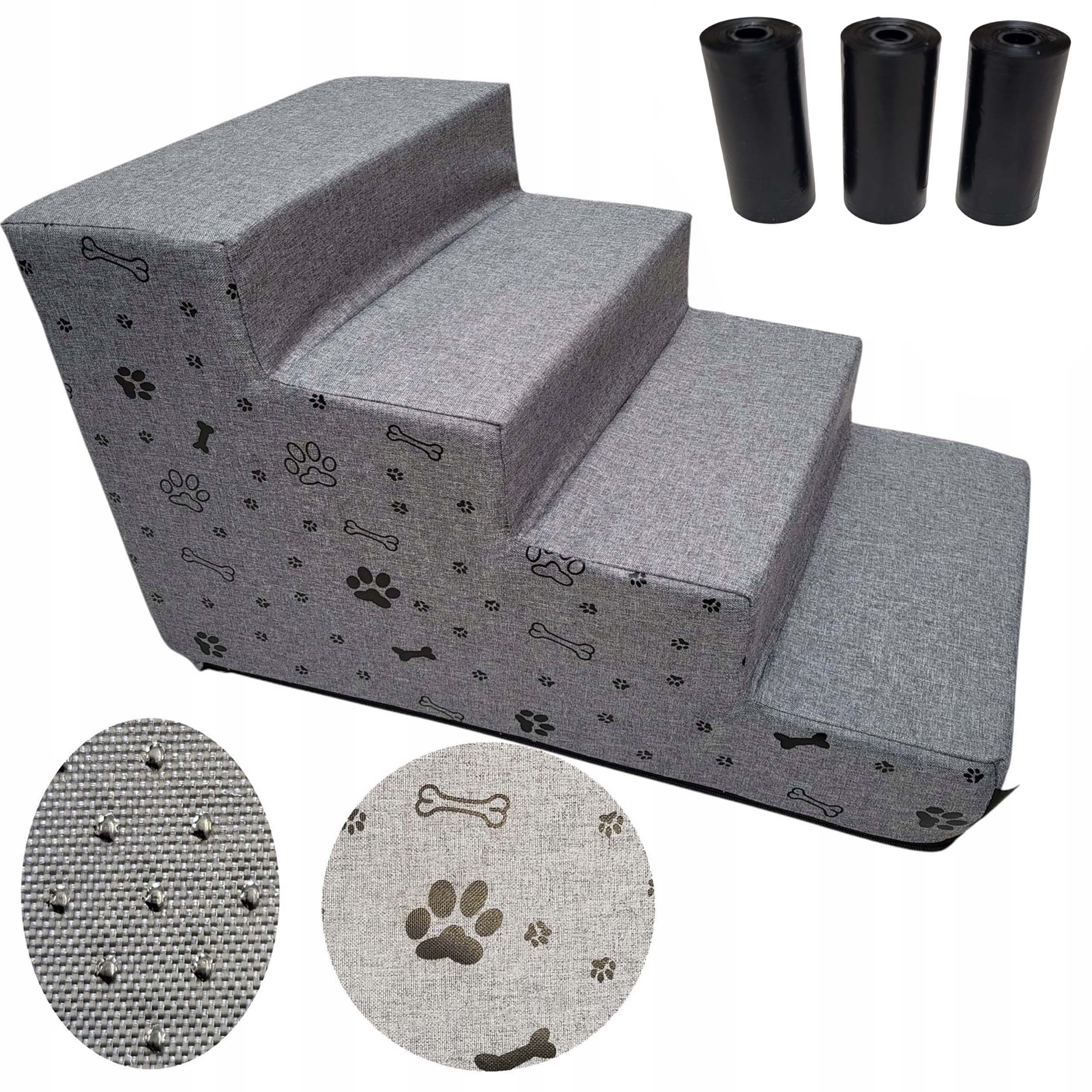 Levně Schody schůdky pro psa 4 Stupně 40 cm Stabilní rampa plošina