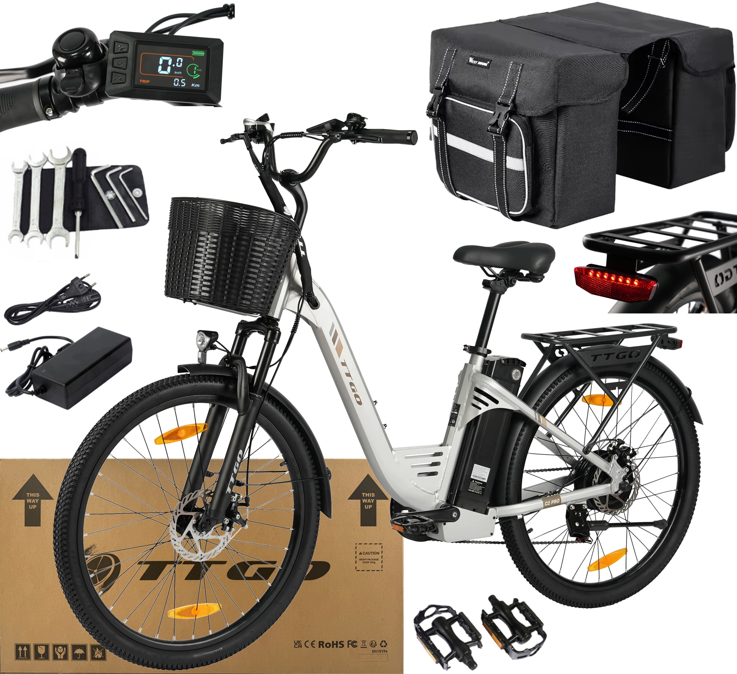 Elektrokolo Ttgo C2 Pro 250W 52NM 25KM/H 36V 18AH 120KM 26" Dárek