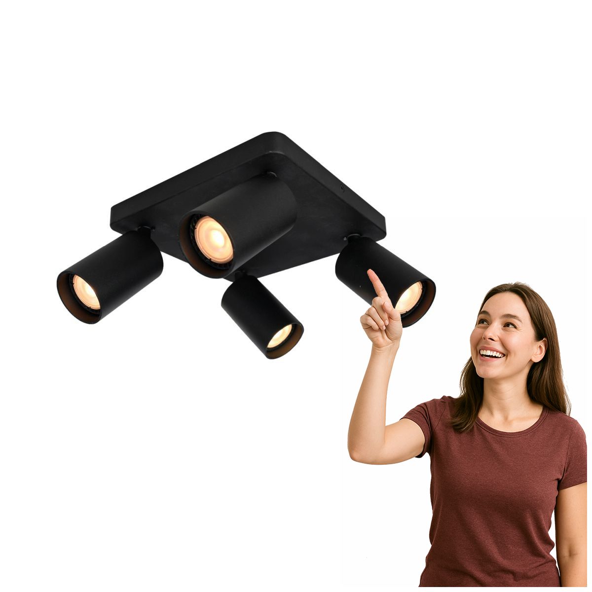 Spotová reflektorová lampa Nesto SPL-23436-4S-BK Italux