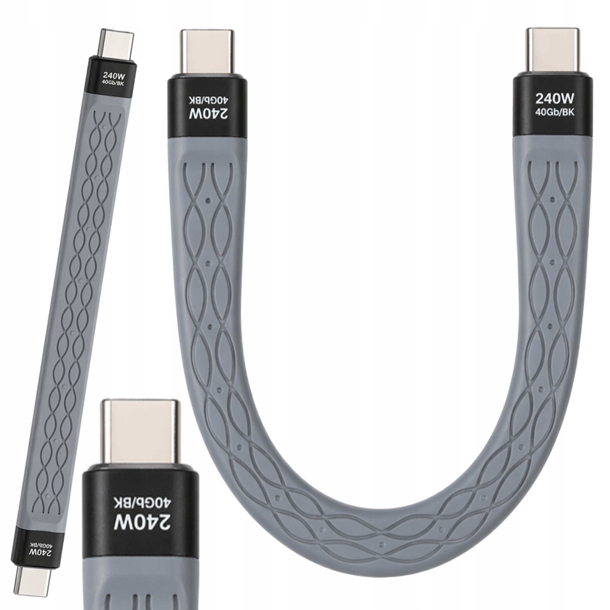 Kabel Usb-c do Usb-c 240W 40Gbps szybkie ładowanie Pd transfer danych