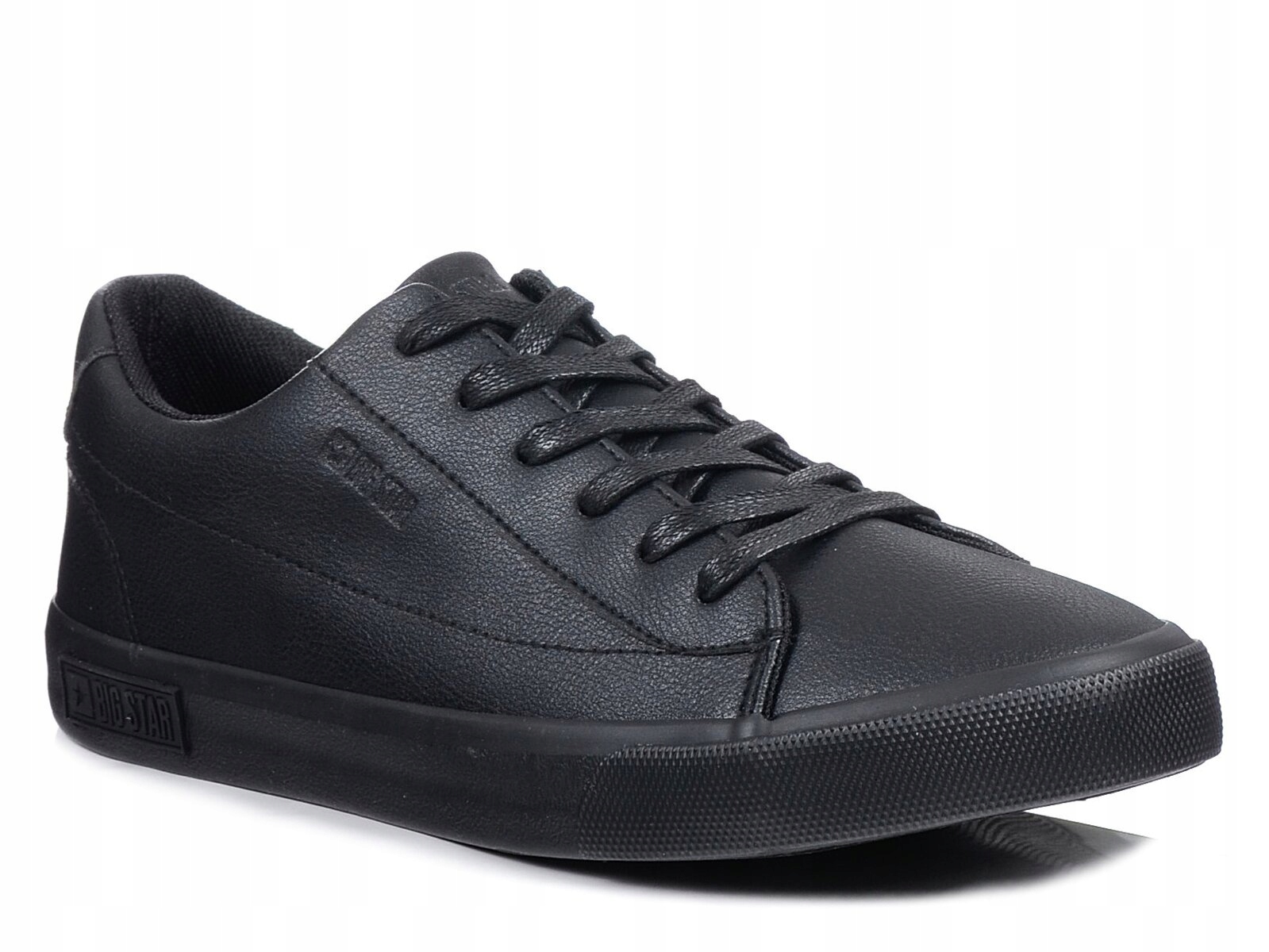 Trampki męskie czarne niskie ekoskóra sznurowane Big Star NN174252 42